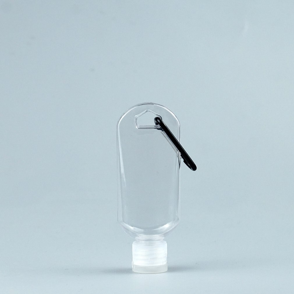 50Ml Transparent Keychain Empty Bottles Travel Plastic Key Ring Mini Bottle Portable Leakproof Containers Flip Cap