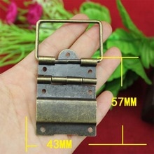 Brons Tone Metal Kastdeur Bagage Mini Scharnier, 5 Gaten Decor, Meubels Decoratie, 43*57mm, 20 Stks