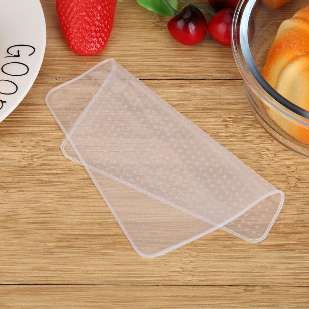 4pcs/set Multi-functional Reusable Silicone Stretch Cling Film Saran Wrap Kitchen Microwave Oven Fridge Seal Bowl Cover Pad