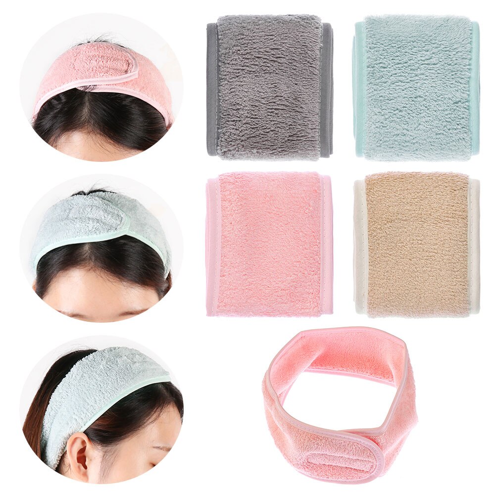 1pcs Soft Facial Hairband Make Up Wrap Head Band Cleaning Cloth Headband Adjustable Stretch Towel Shower Caps Hair Wrap