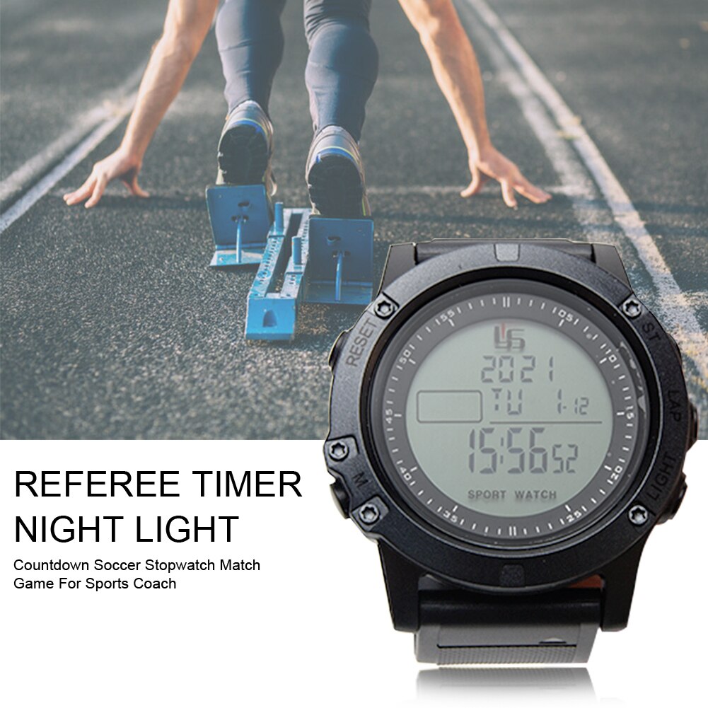 Match Game Wrist Watch Night Light For Sports Countdown Multifunctional Digital Display Referee Timer Soccer Stopwatch