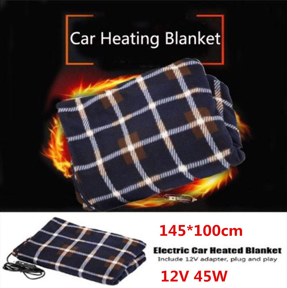 Manta de coche eléctrica, manta térmica de viaje de 12V con adaptador de CA para suministros de coche RV-gran clima frío Supp