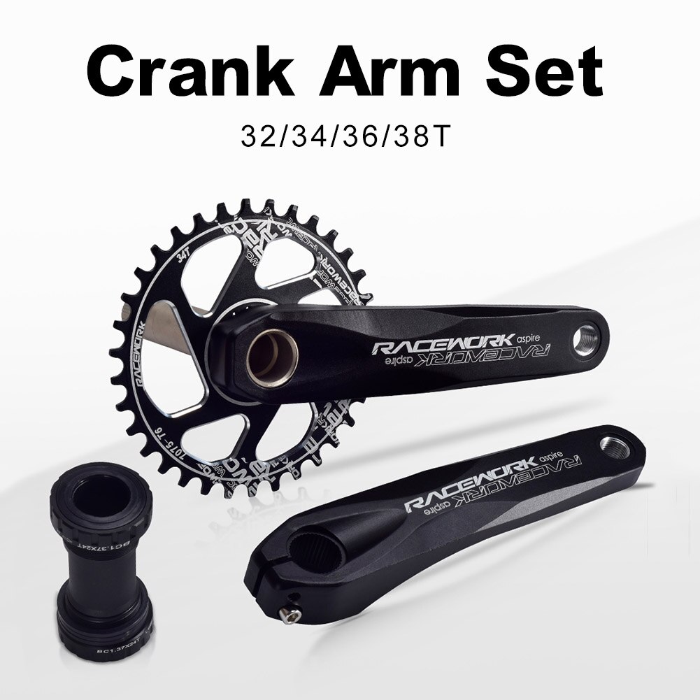 Single Speed Crankset 32/34/36/38T 170mm Crank Arm 68-73mm Bottom Bracket For Mountain Bike Chainwheel Chainring Fixed Gear
