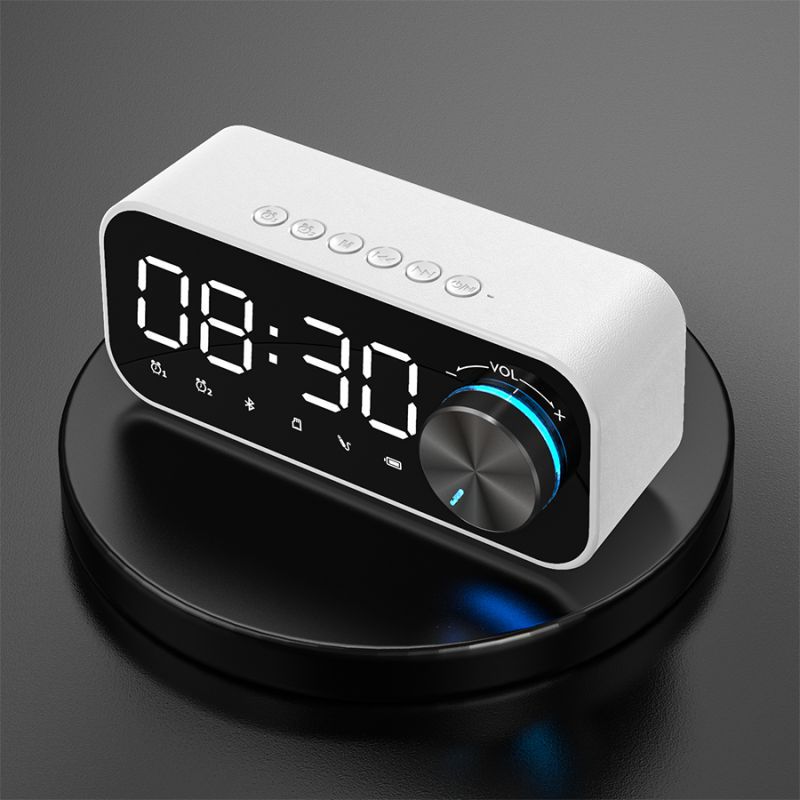 Alarm Clock Bluetooth Speaker Digital LED Display Wireless Subwoofer Music Player Loudspeaker Support TF Card Dual Alarm
