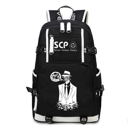 Scp seguro conter proteger cosplay mochila capacidade escola saco de ombro adolescente portátil viagem presente