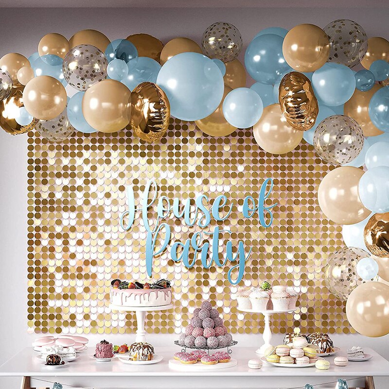 1x Glitter Wall Panel Sequin Background Wall Glitter Gold Wall Decoration Wedding Birthday Party Decoration Photo Shoot Props