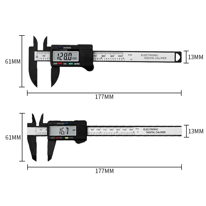 150mm digitale måleværktøjer til måling af tommer og millimeter med lcd-skærm