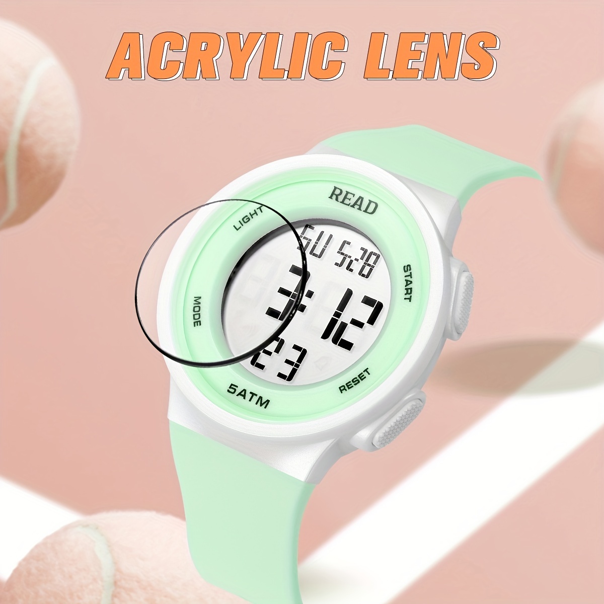 Horloges voor dames, modehorloge met LED-definitieweergave met hoge resolutie, waterdicht multifunctioneel elektronisch digitaal horloge