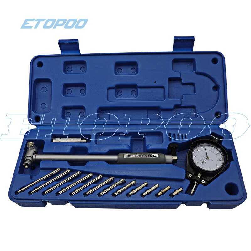 50-160MM 0.01mm Dial Bore Gauge Indicator Diameter Indicators Precision Engine Cylinder Measuring Test Kit Tool Meter