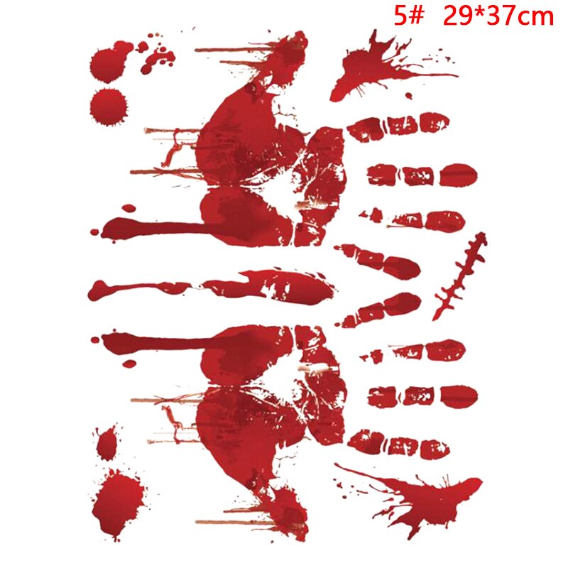Horror Decal Blood Handprint Glass Window Sticker Halloween Decor Wall Stickers: 5