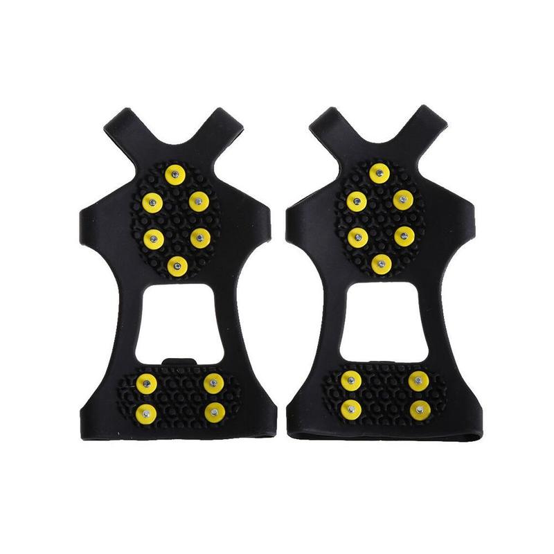 1 paar Outdoor antislip Rubber Spike Schoen Cover 10 Tand Verkrampte Slip Shoe Cover Ski Bergbeklimmen Siliconen Stijgijzers