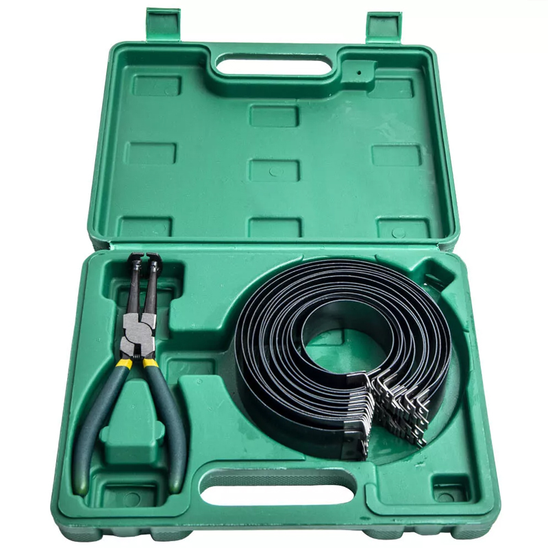 Piston Ring Compressor Cylinder Installer Tools Set with Ratchet Pliers 14 Band Tool Kit Car Engine Repair Equipment