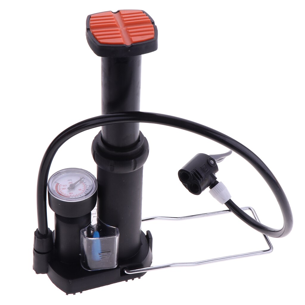 Lightweight Bike Foot Activated Pump W/ Pressure Gauge Mini Air Pump