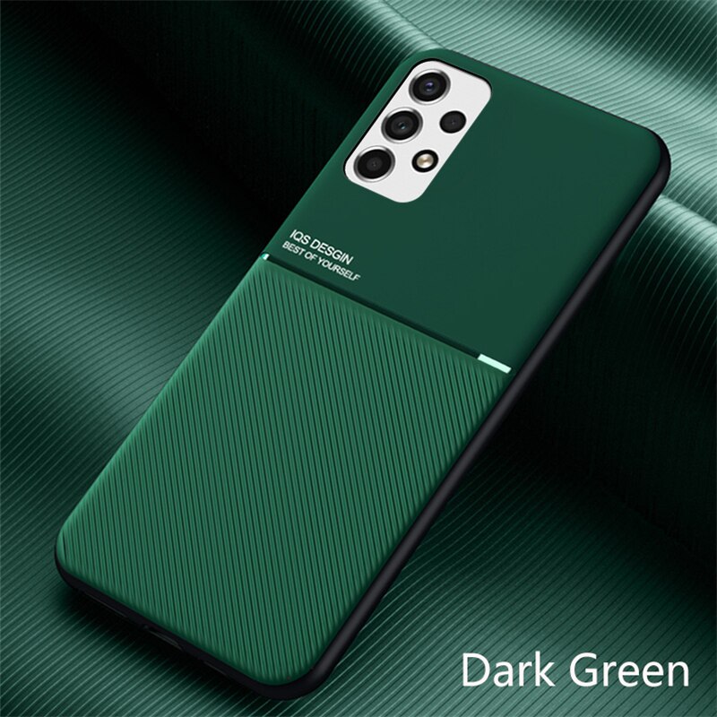 Voor Samsung Galaxy A53 5G A13 Luxe Slim Leather Texure Shockproof Armor Magnetische Houder Telefoon Case Voor A13 Zachte siliconen Cover: For Galaxy A53 5G / green