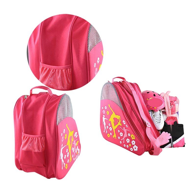 Ice & inline skate saco-saco premium para transportar patins de gelo, patins, patins inline para crianças