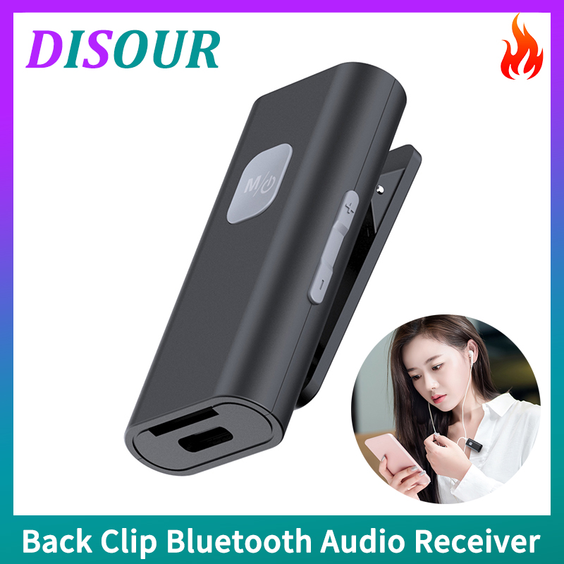 Bluetooth 5.0 audio-empfänger-adapter, tragbarer lavalier-funkempfänger mit 3.5mm aux-anschlüssen für lautsprecher und kopfhörer, unterstützt tf-karten
