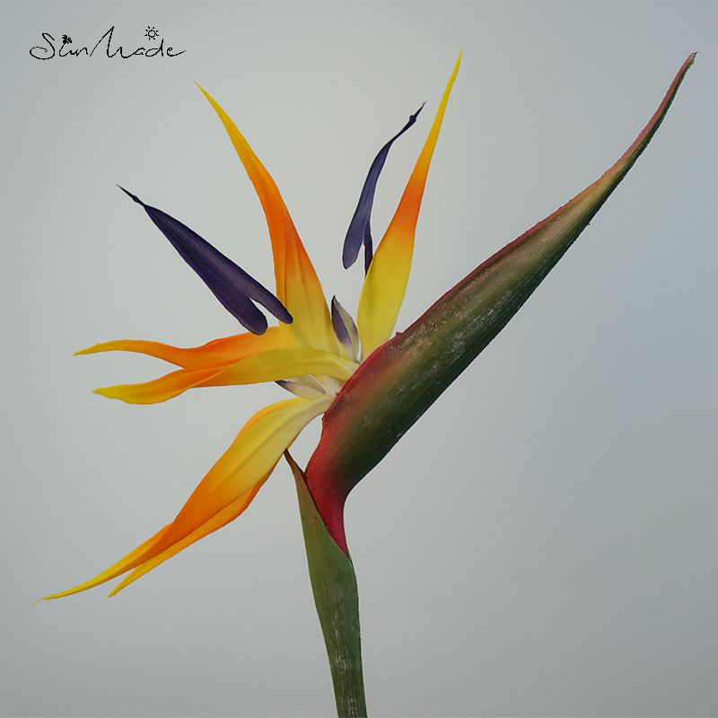 SunMade Luxury Large Bird of Paradise Artificial Flowers Living Room Decor Flower Arrangement DIY Wedding Flores Fall Decoration: Sunrise