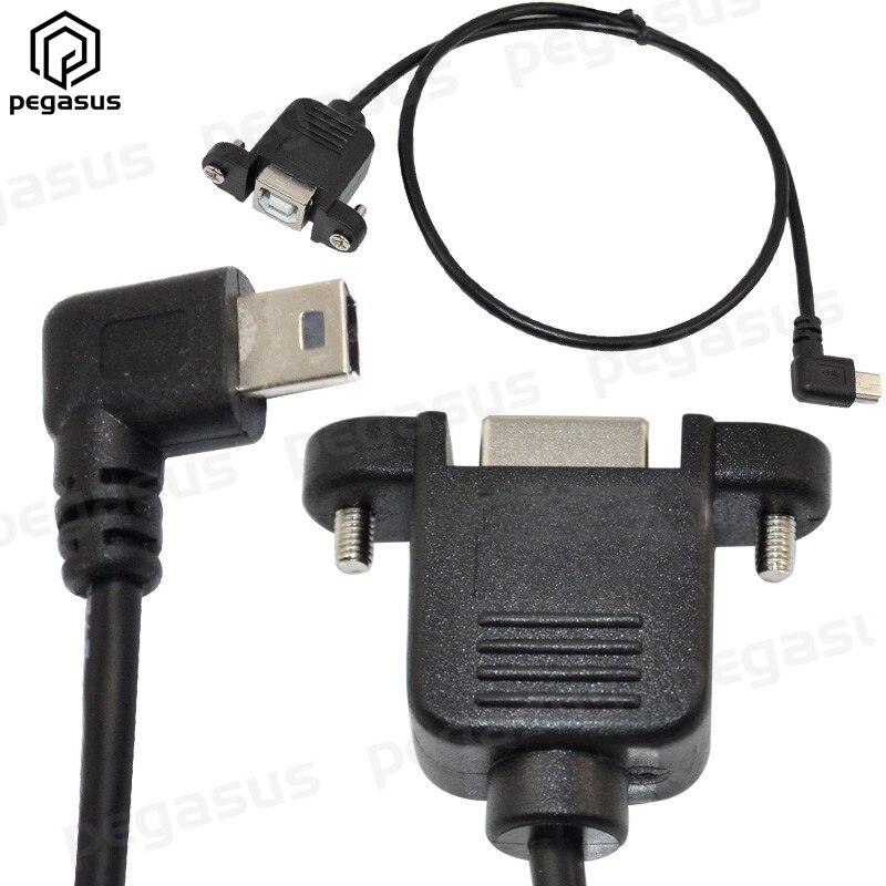 0.5m USB 2.0 B Female to Mini 5Pin Male 90 Degree Elbow Up / Down / Left / Right / Straight USB Extension Cable