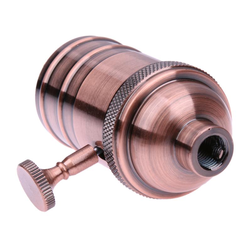 1pcs Rood Koper Retro Lamphouder Aluminium Lamphouder Vintage E27 Lamp Licht Socket Stand Duurzaam Verlichting Accessoires