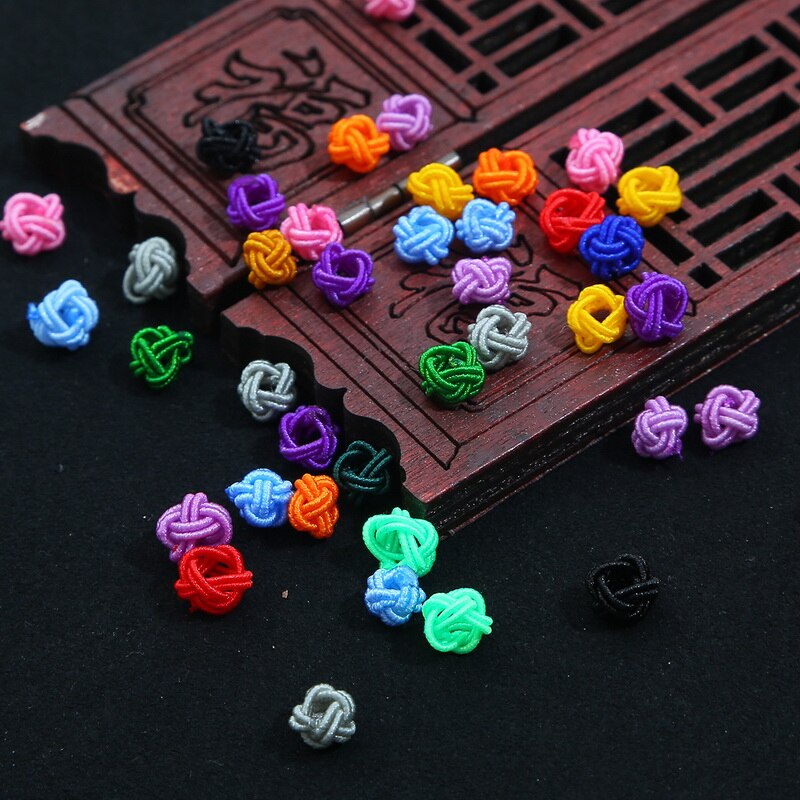 10 Stuks 6Mm Kleurrijke Spacer Knoop Diy Ketting Armband Touw Spacer Gevlochten Spoel Touw Chain Einde Gesp Sieraden Benodigdheden vinden