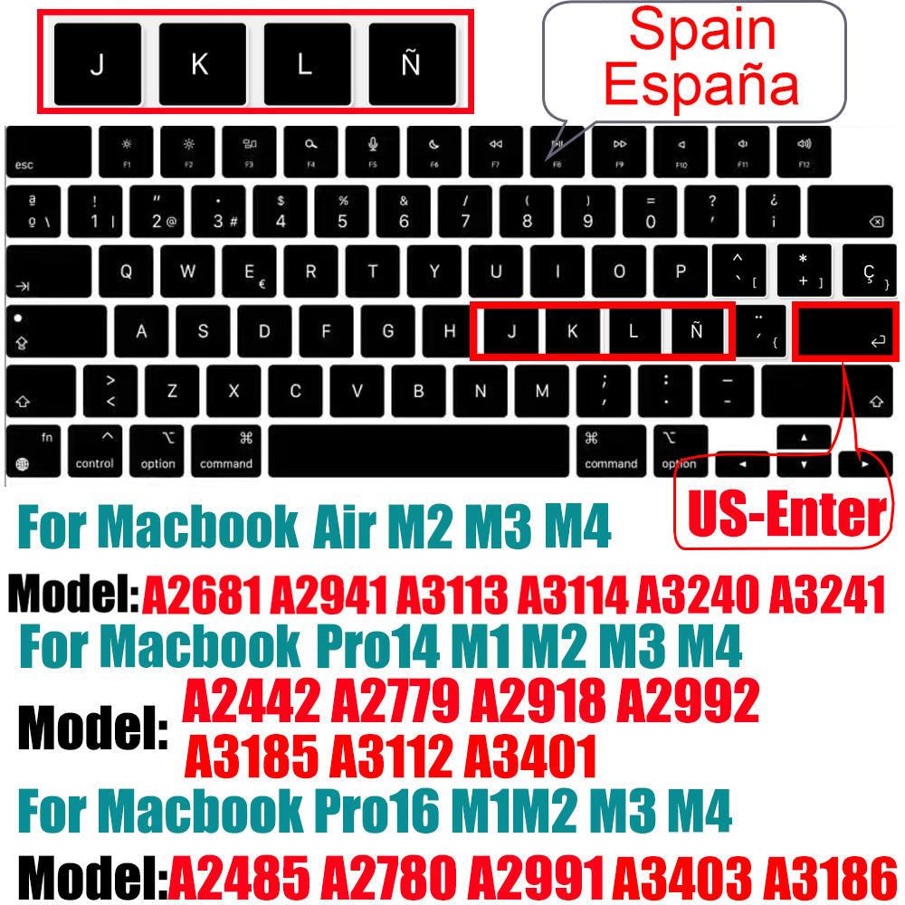 Kompatible Tastaturabdeckung für MacBook Luft 13,6 M2 M3 A3113 A2681 A3114 MacBook Profi 14 16 M1 A2442 A2485 A2779 A2780 mit berühren-Ich würde