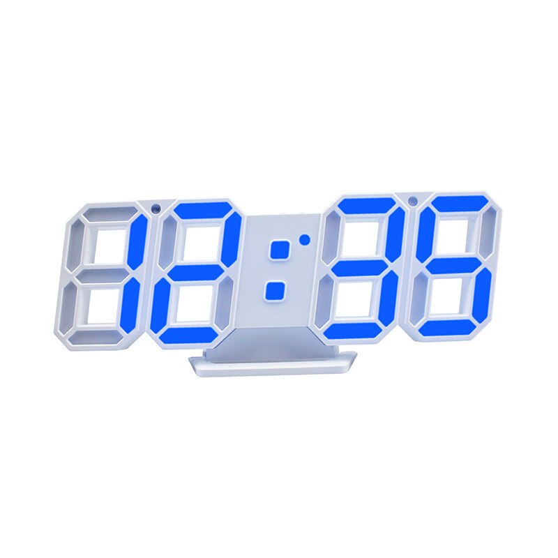 Modern 3D LED Digital Wall Clocks Snooze Function USB Charging Built In Battery Desk Table Alarm Clock Nightlight For Home Decor: Color 4
