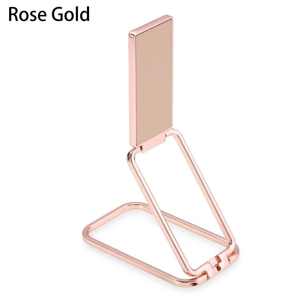 360 Rotation Phone Back Holder Ultra Thin Foldable Stand Multi Angle Ultra Thin Portable Adjustable Metal Finger Ring Kickstand: rose gold