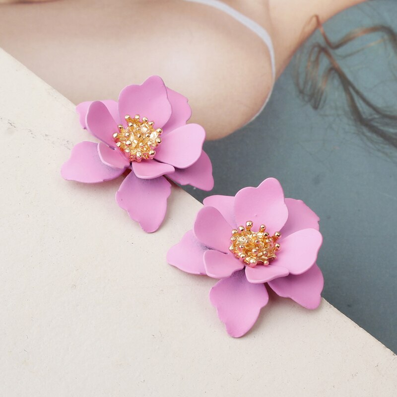 1 paar Ohrringe Ohr Stud Blume Elegante Süße Schmuck für Frauen Dame Mädchen EIG88: Rosa