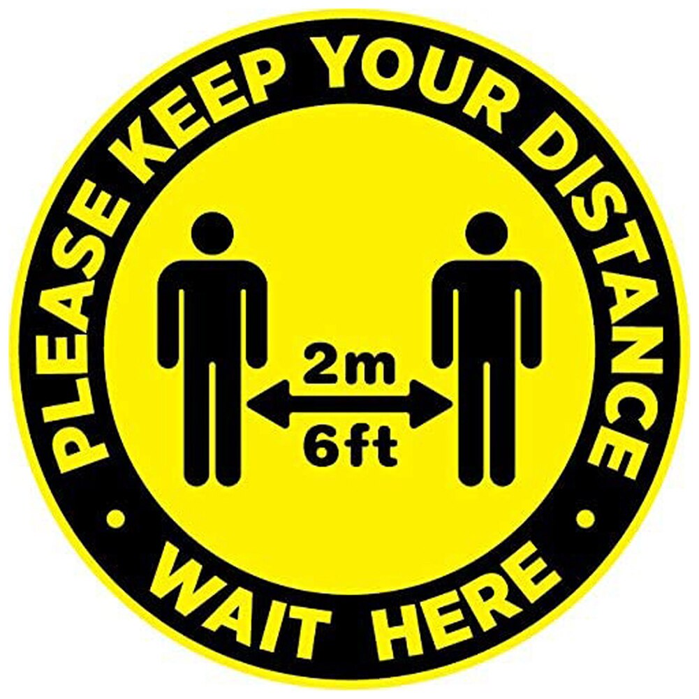 Public area Social Distancing Floor Sticker Indoor Ground Sticker Safety Floor Sign Decal Sticker for Crowd Control Guidanc: B