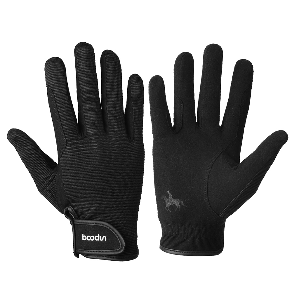 Professionele Paardrijhandschoenen Paardrijhandschoenen Paardrijden Handschoenen Voor Mannen Dames: Black / M