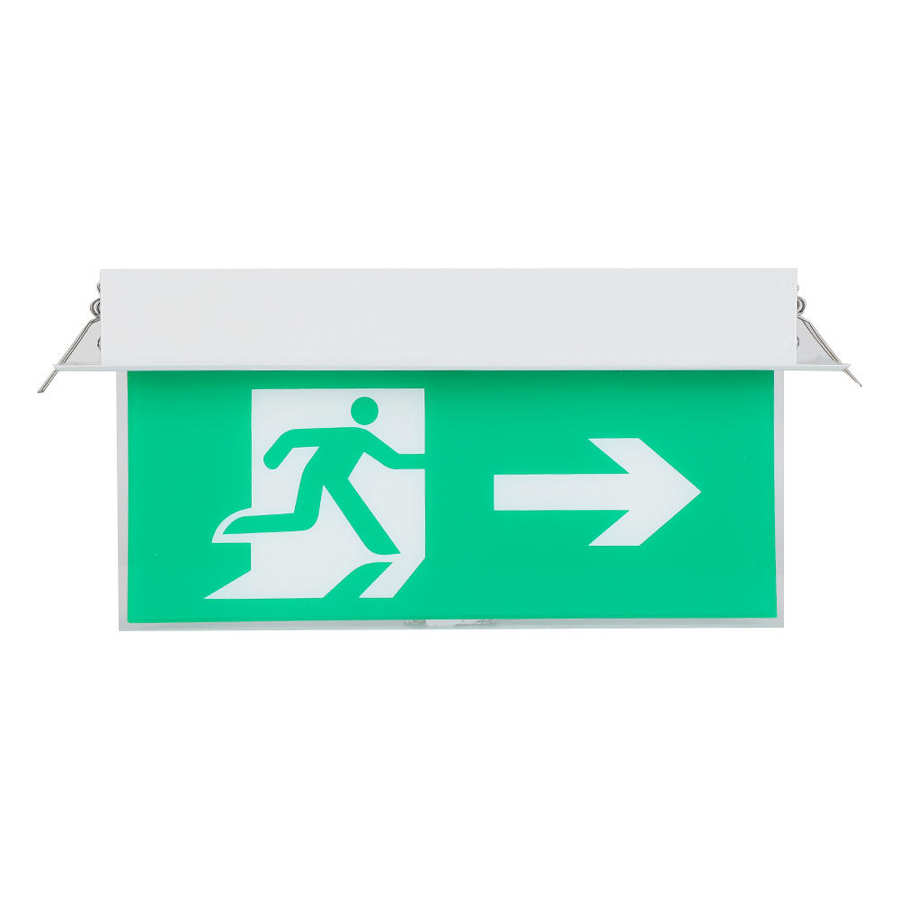 Recessed Lighting Aluminum Alloy Shell Exit Lighting Sign LED Emergency Exit Sign Public Buildings for Supermarkets Hotels