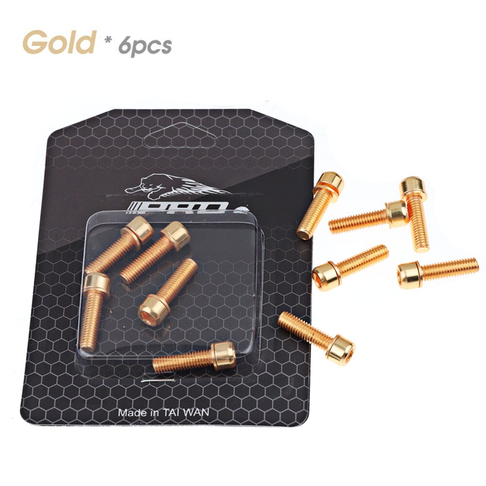 High-Carbon Staal M5 * 17Mm Stuurpen Nail Fiets Stuurpen Schroeven Bolt Mountain Dode Vlieg Road Vouwen fiets Handvat Riser Schroef: Emperor Gold