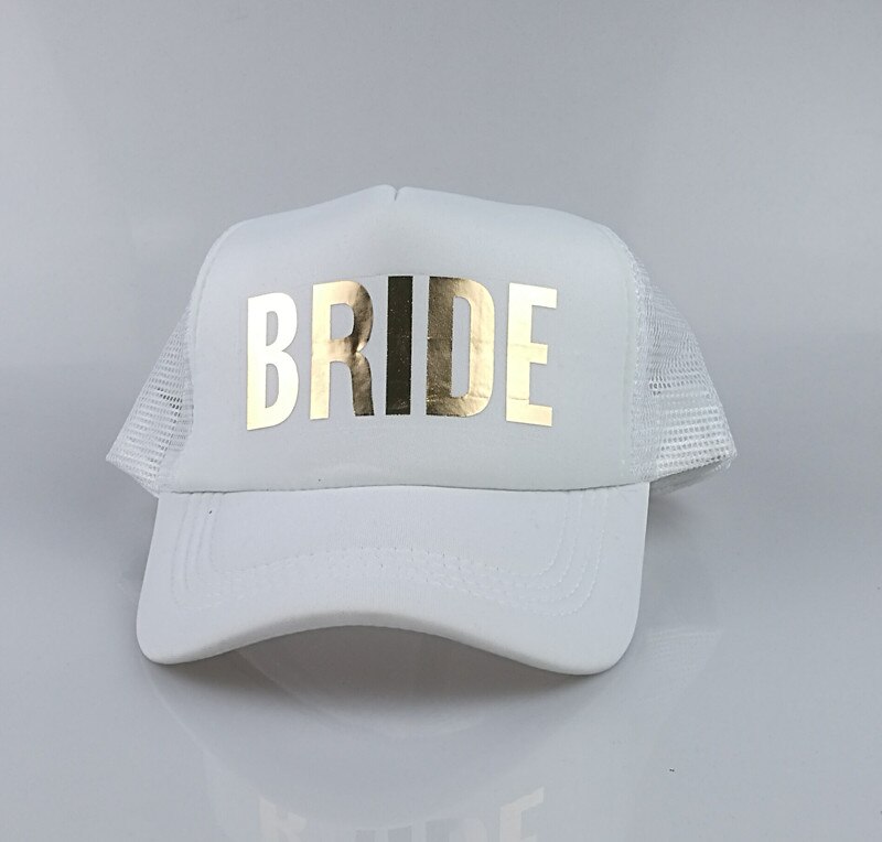 C &amp; Fung SQUAD novia del equipo sombreros basebal gorras para el banquete de Boda del brillo del oro rosa malla sombreros de verano estilo