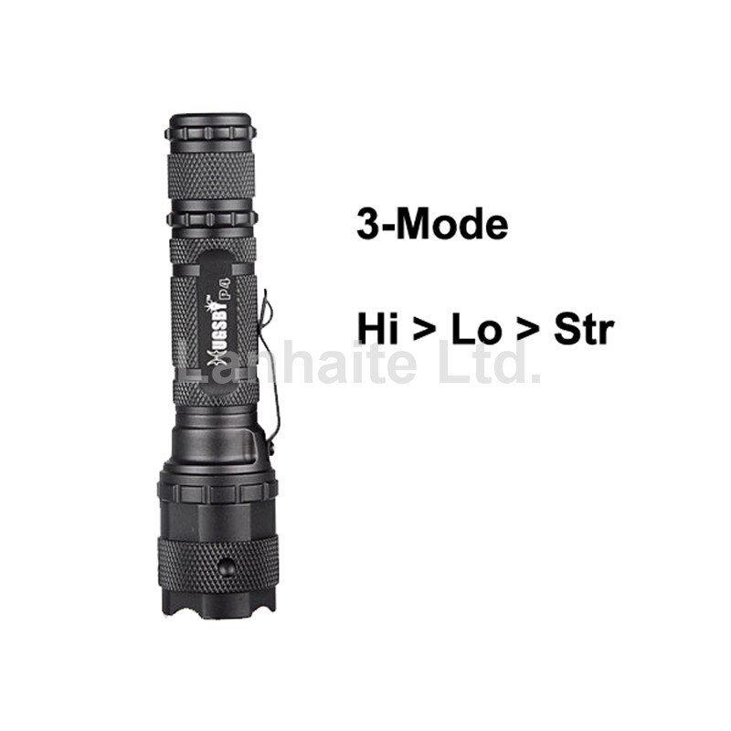 Hugsby P4 Cree XP-G R5 250 Lumens 3-Mode LED Flashlight - Black ( 1x18650 / 2x16340 / 2xCR123 )