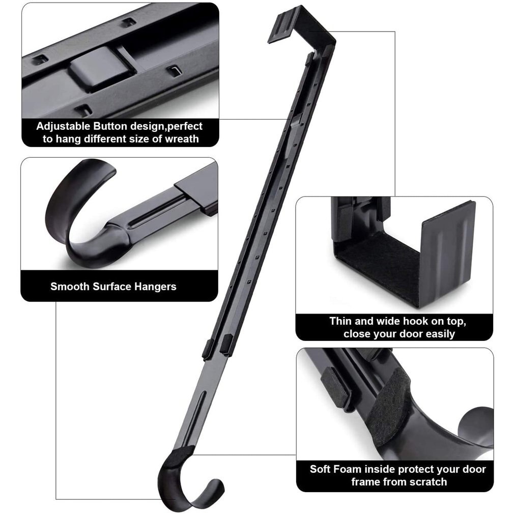 Wreath Door Hanger Adjustable Metal Hook Home Kitchen Wall Garland Holder Storage Rack Organizer Christmas Party Decoration