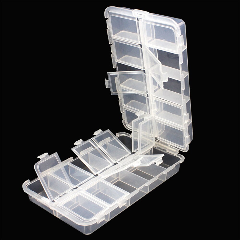 *Strong Plastic Fishing Bait Organizer Box Fishing Lures Case Tackle Storage Fisher Gear Bulk With 20 Individual Compartmen
