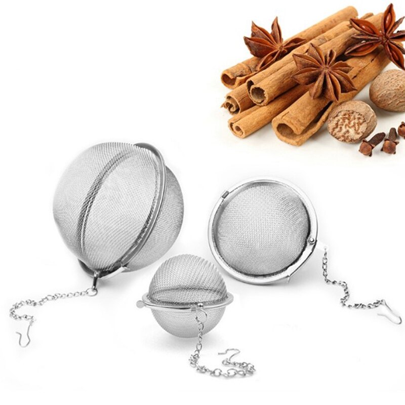 1Pcs 4.5cm Stainless Steel Tea Infuser Sphere Locking Spice Tea Ball Strainer Mesh Infuser Tea Filter Strainers Kitchen Tools