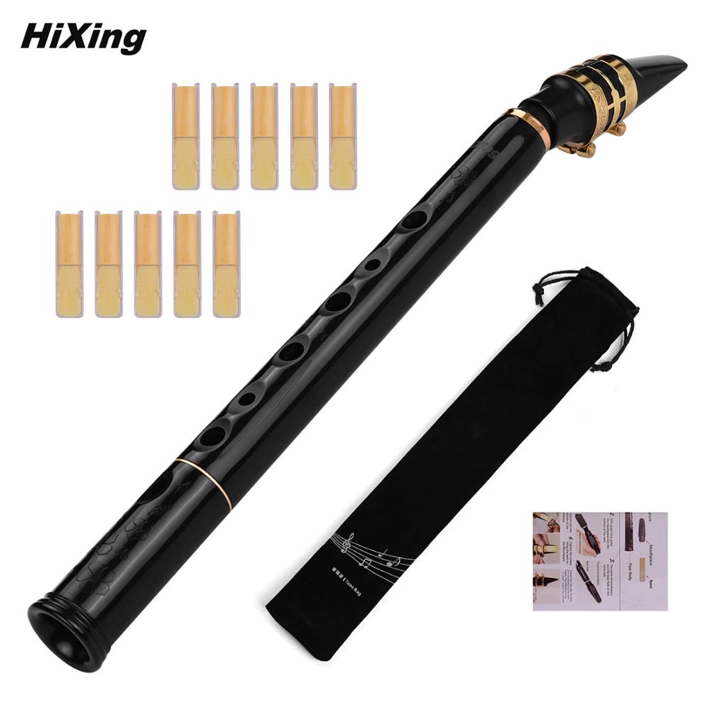 Hixing C Sleutel Mini Pocket Saxofoon Sax Abs Materiaal Met Mondstukken 10Pcs Riet Draagtas Houtblazers Instrument