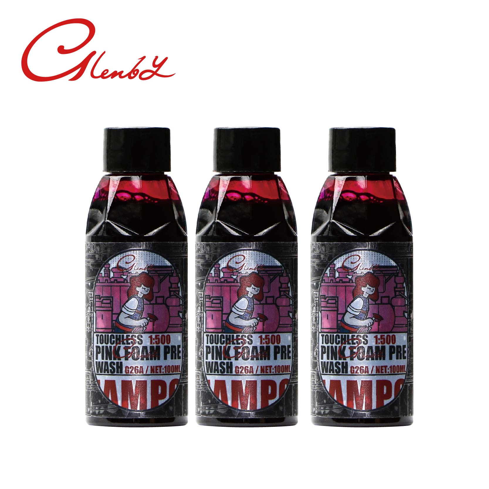 Savon de lavage de voiture en mousse de nettoyage de surface de pré-lotion rose, suppression de sédiments, adapté aux voitures, camions, motos, camping-car, etc.: Rouge