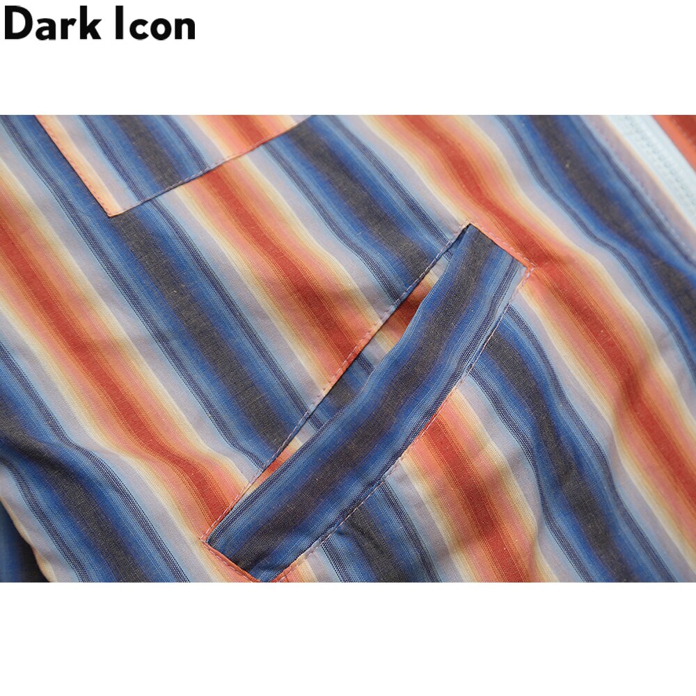 Mörk ikon randig slitstark jacka herrfickor koreansk stil lös jacka streetwear herrjacka