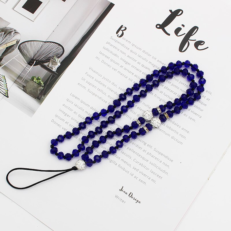 Mobiele Telefoon Riemen Pols Lanyard Riem String Voor Telefoon Iphone 7 8 X Usb Flash Drives Toetsen Sleutelhangers Lanyard Hals opknoping Riem: Long-Navy blue