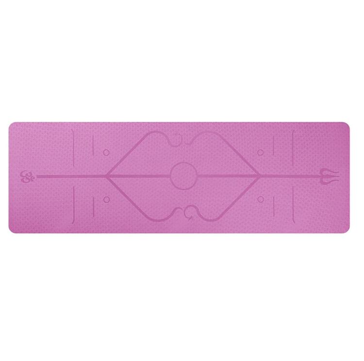 TPE Yoga Mat 183x61cm - Non-Slip Fitness Mat with Position Line for Beginners: Pink