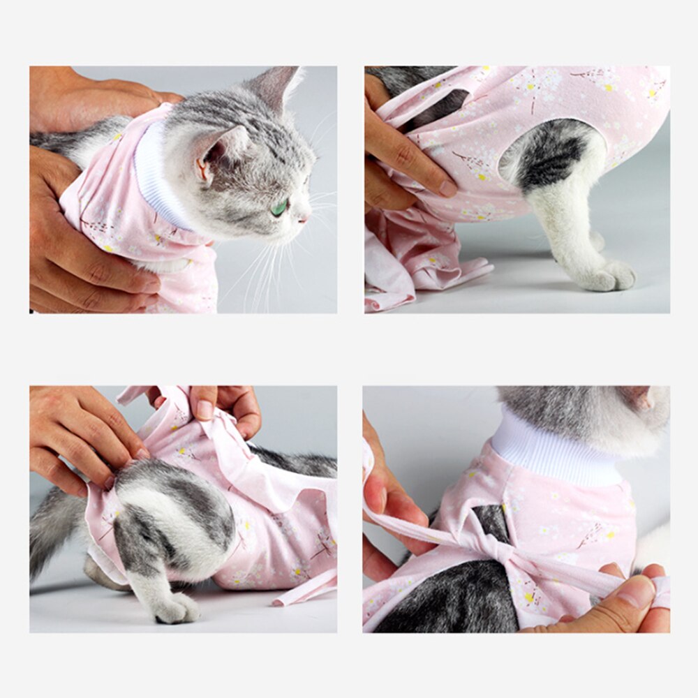 Pet Cat Recovery Suit Medicine Prevent After Surgery Wear Anti Pet Licking Wounds Healing Clothes Sterilization Care Cleaning