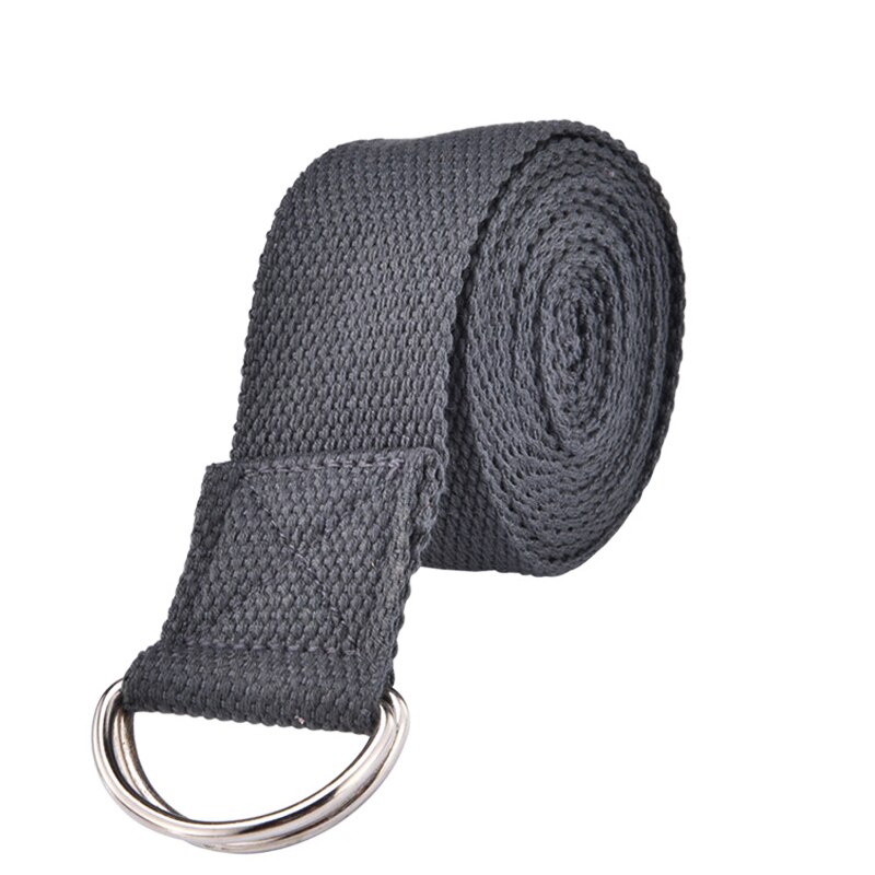 1Pc Yoga Stretch Strap D-Ring Gesp Riem Yoga Riem Fitness Oefening Gym Touw Figuur Taille Been Weerstand fitness Bands: Gray