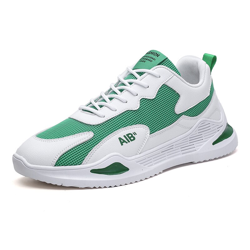 Refafa Zomer Licht Ademend Tij Schoenen Populaire Daddy Schoenen Mannen Casual Jeugd Sportschoenen Wit Groen