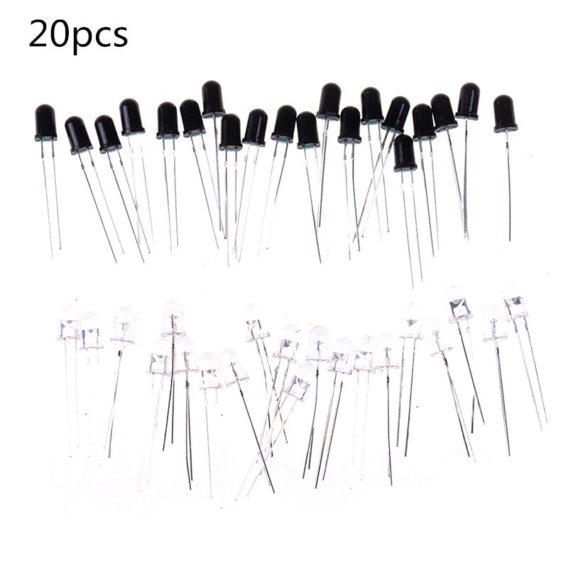20Pcs 5mm 940nm IR Detector Sensor Infrared Phototransistor Transmitting
