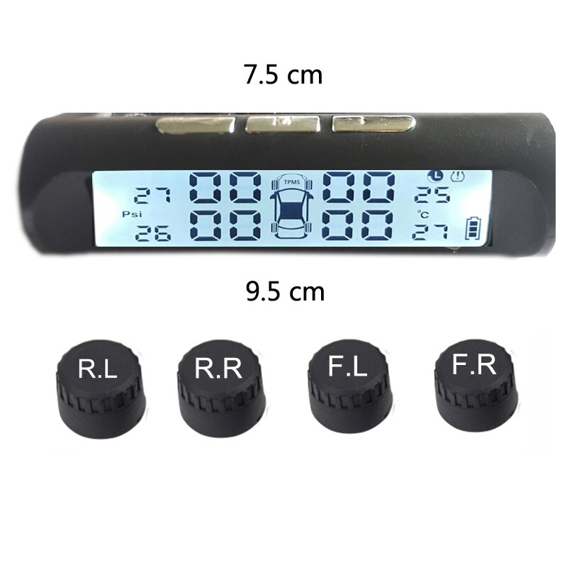 Tyre Pressure Sensor Measurements accurate reduce accident supply longest Solar power digital tire pressure meter