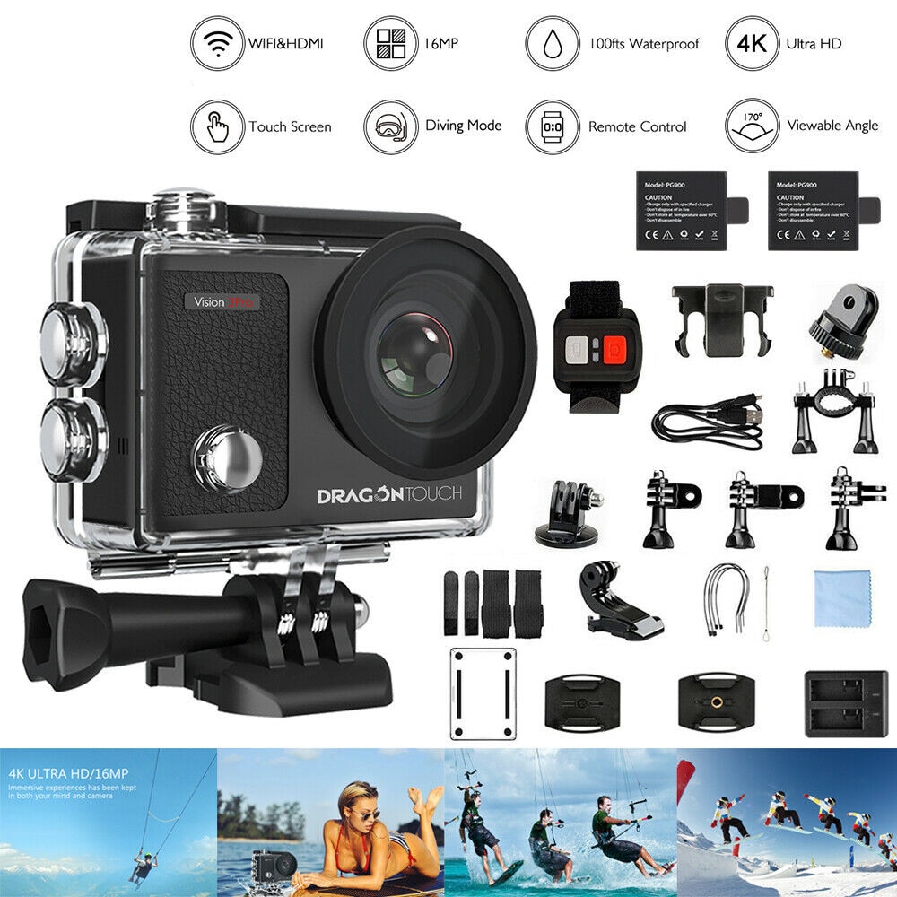 AKASO Vision 3 pro Ultra HD 4K Action Camera 30m Waterproof 2.0' Screen 1080p Sport Camera deportiva Go Extreme Pro Cam