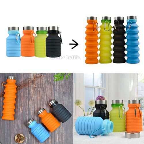 Squeezed Adjustable Water Bottles Bottle Folding Sports Travel Climbing Hiking Drink Bottles Kettle 550ML