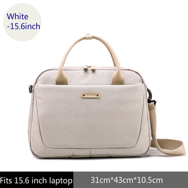 Briefcases Women Handbags Work Office Laptop Bags For Men Business Shoulder Messenger Bag Travel Bags Briefcase: White 15.6inch